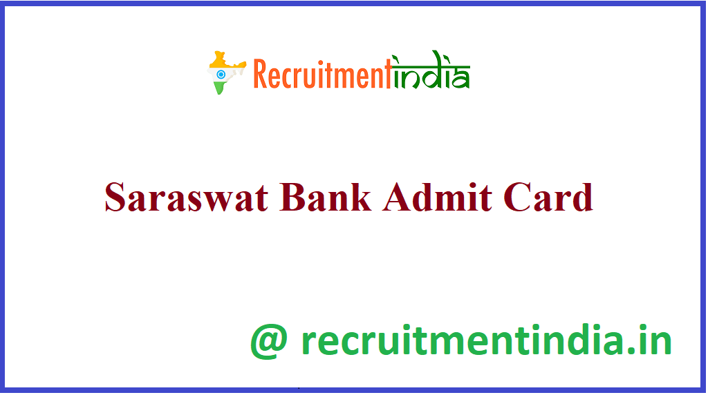 Saraswat Bank Admit Card