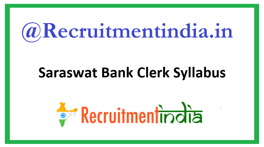 Saraswat Bank Clerk Syllabus