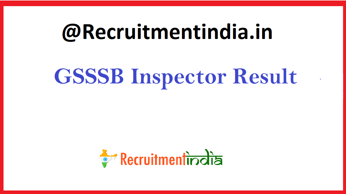 GSSSB Inspector Result 