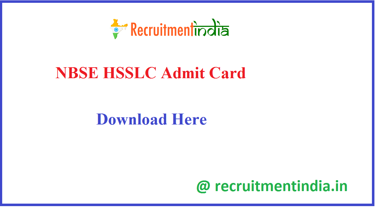 NBSE HSSLC Admit Card