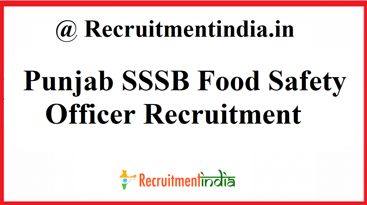 Punjab SSSB Food Safety Officer Recruitment