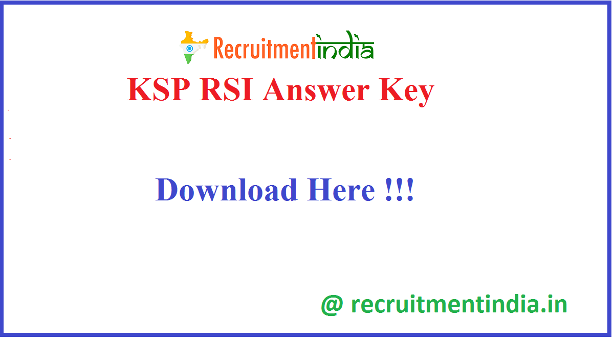 KSP RSI Answer Key 