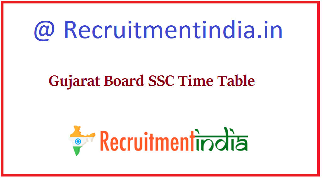 Gujarat Board SSC Time Table