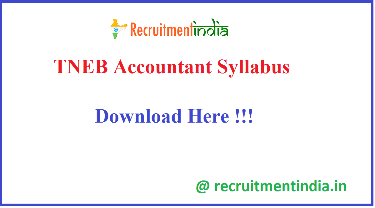 TNEB Accountant Syllabus 