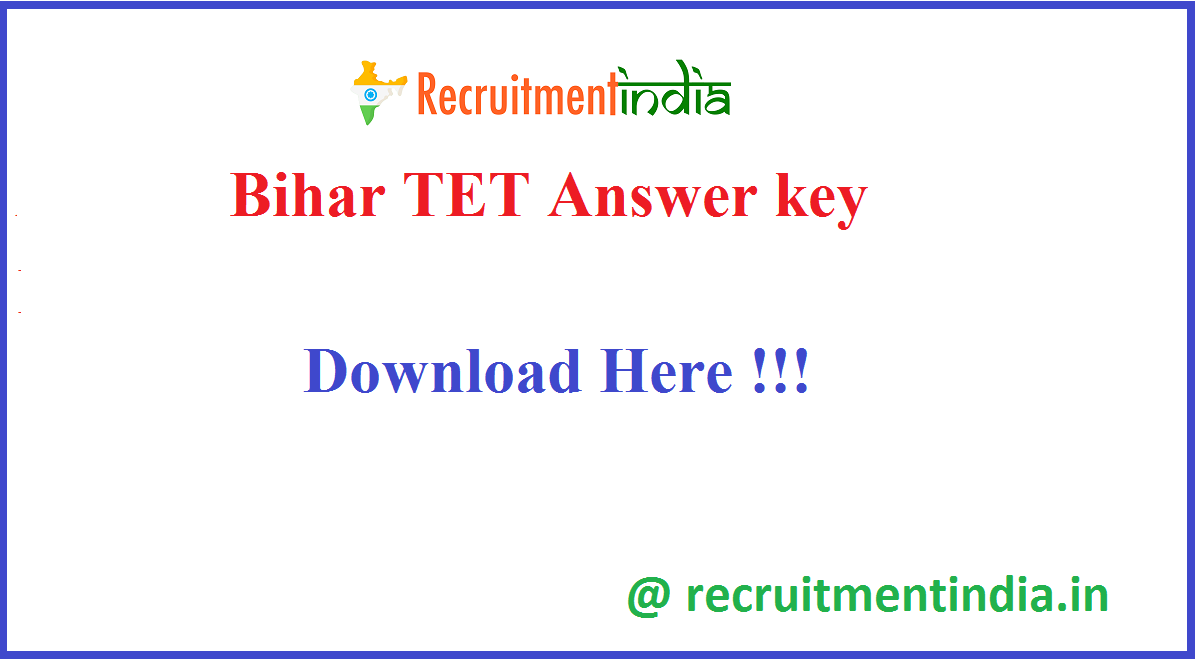 Bihar TET Answer key 