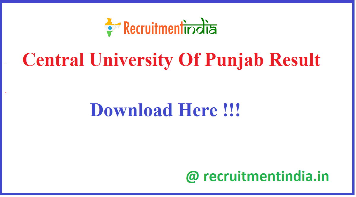 Central University Of Punjab Result 