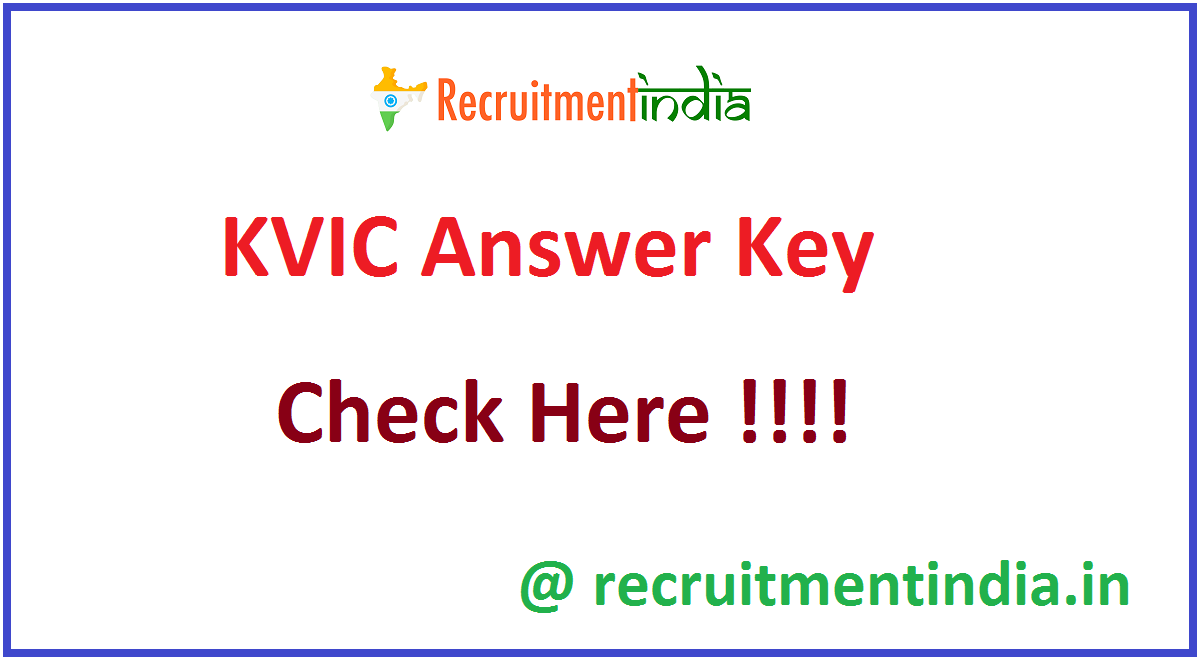 KVIC Answer Key