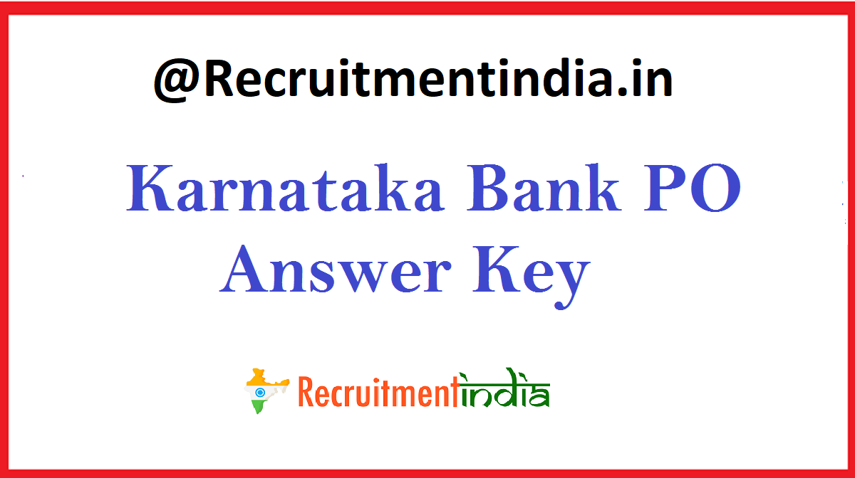 Karnataka Bank PO Answer Key