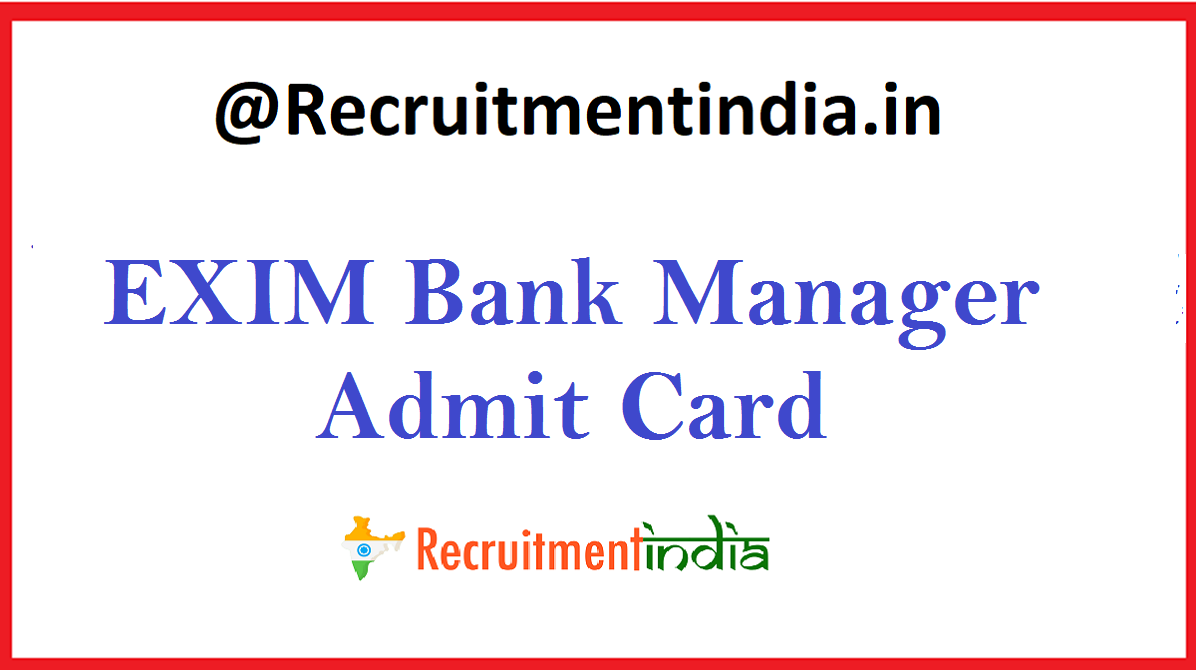 EXIM Bank Manager Admit Card