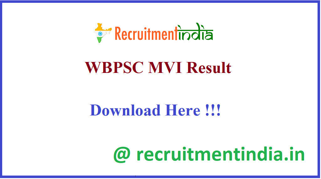 WBPSC MVI Result 