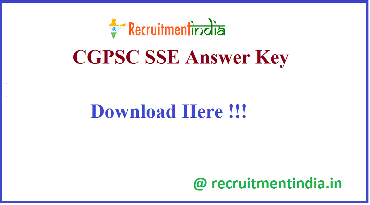 CGPSC SSE उत्तर कुंजी 