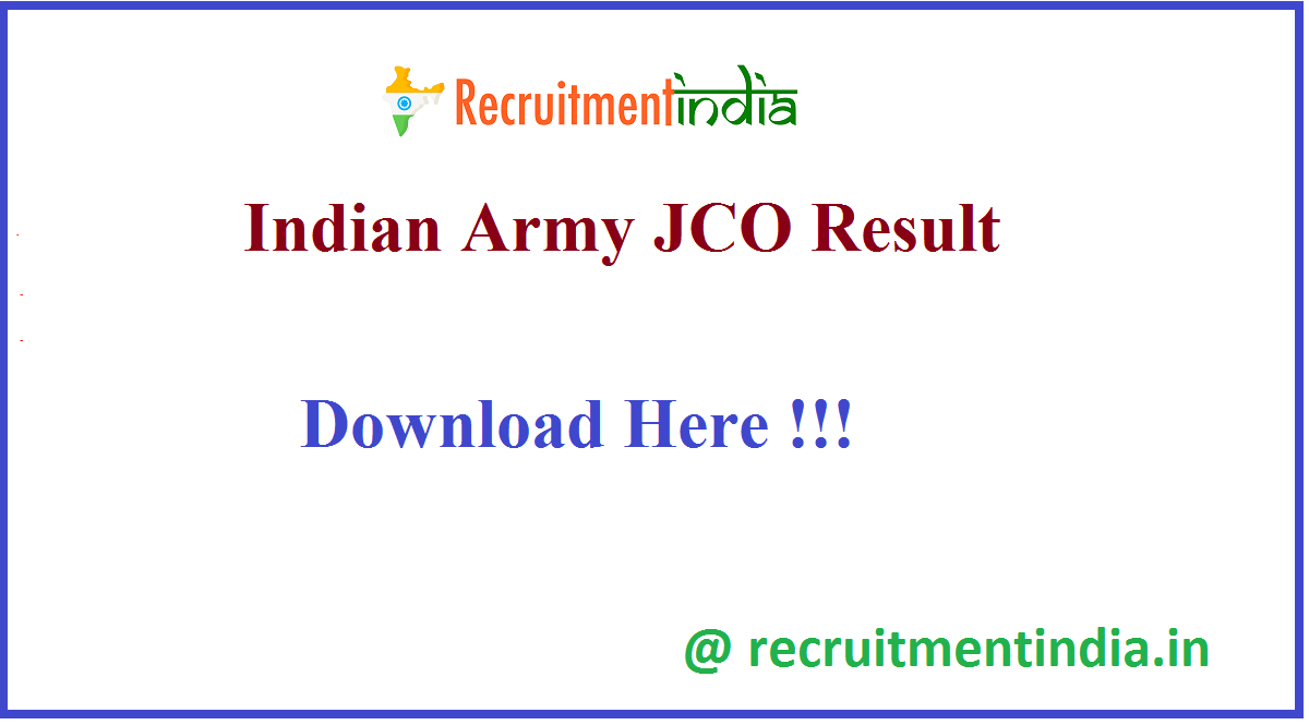 Indian Army JCO Result 
