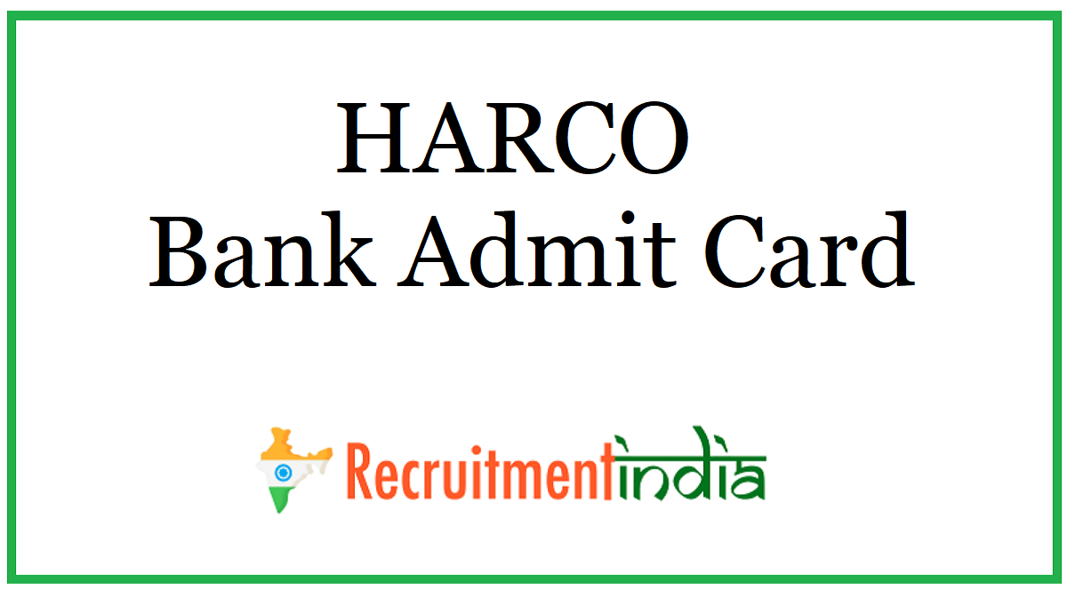 HARCO Bank Admit Card