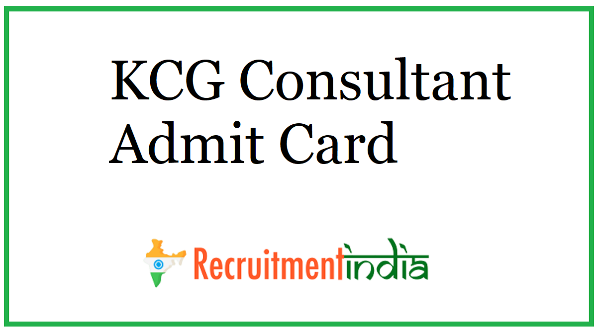KCG Consultant Admit Card