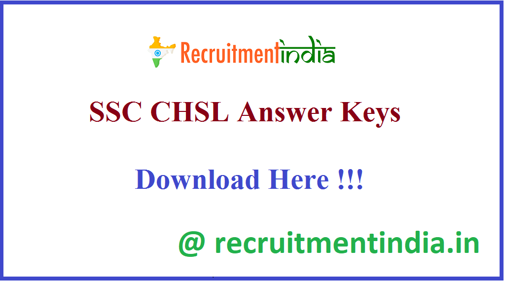 SSC CHSL Answer Keys 