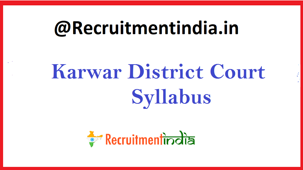 Karwar District Court Syllabus 