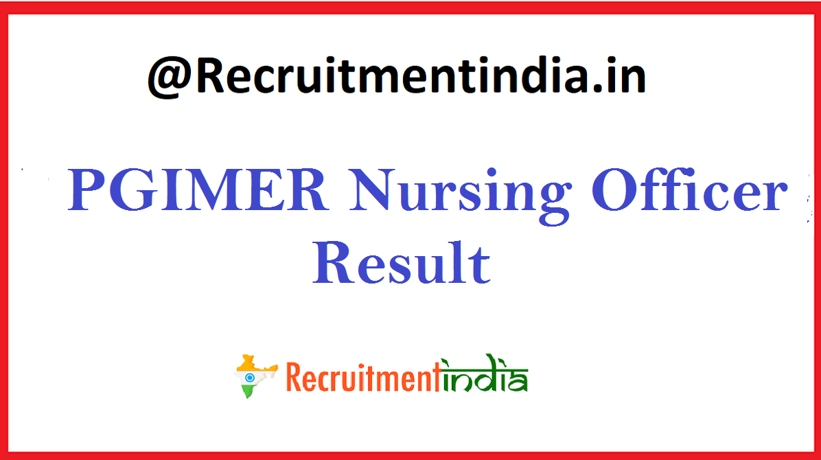 PGIMER Nursing Officer Result 