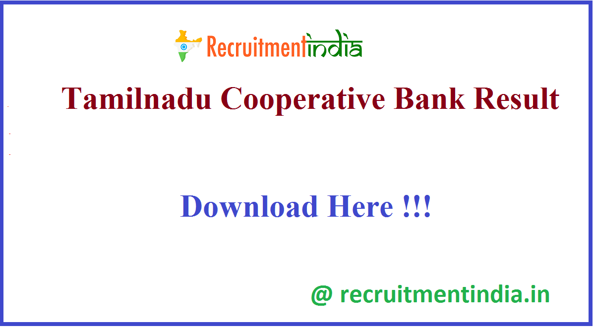 Tamilnadu Cooperative Bank Result