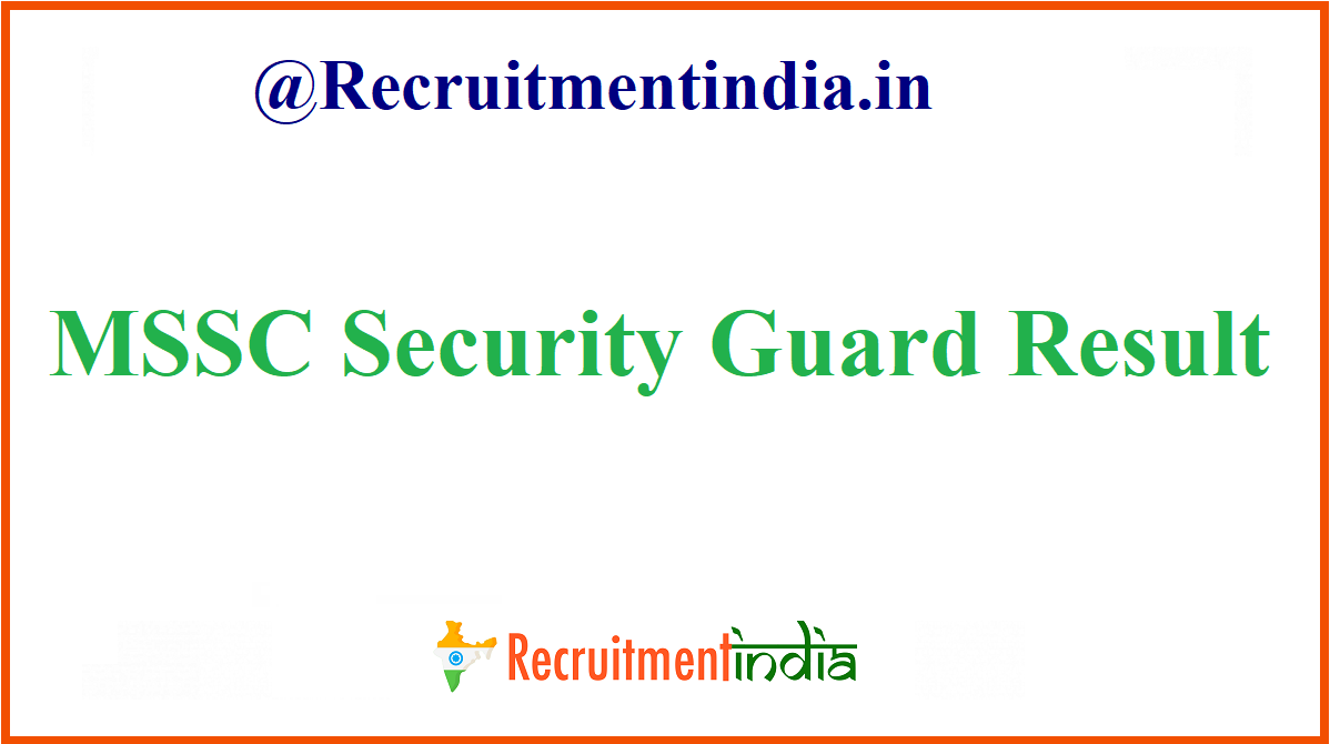 MSSC Security Guard Result