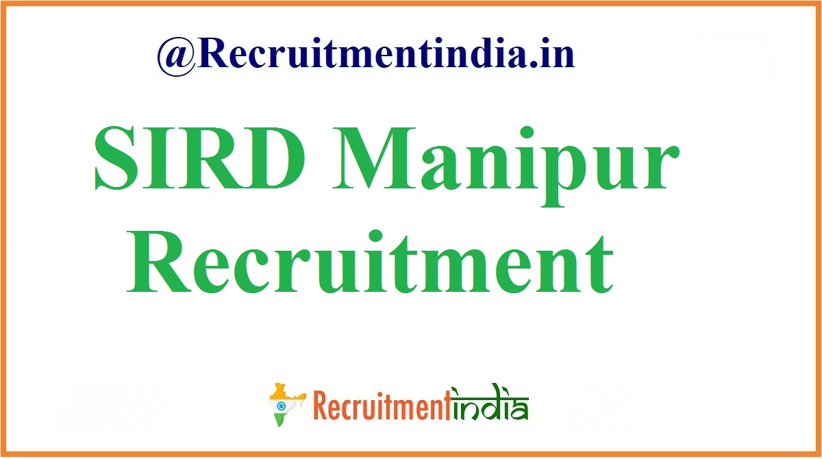 SIRD Manipur Recruitment