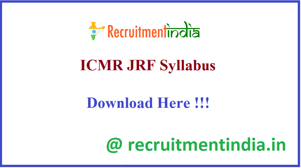 ICMR JRF Syllabus