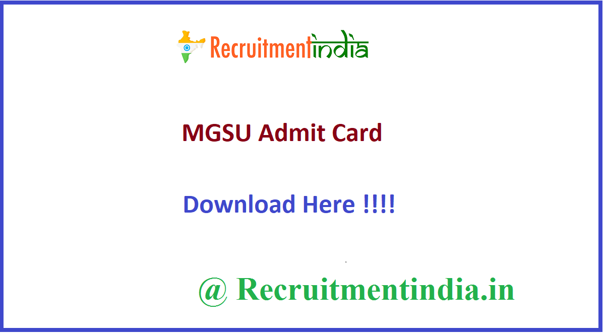 MGSU Admit Card 