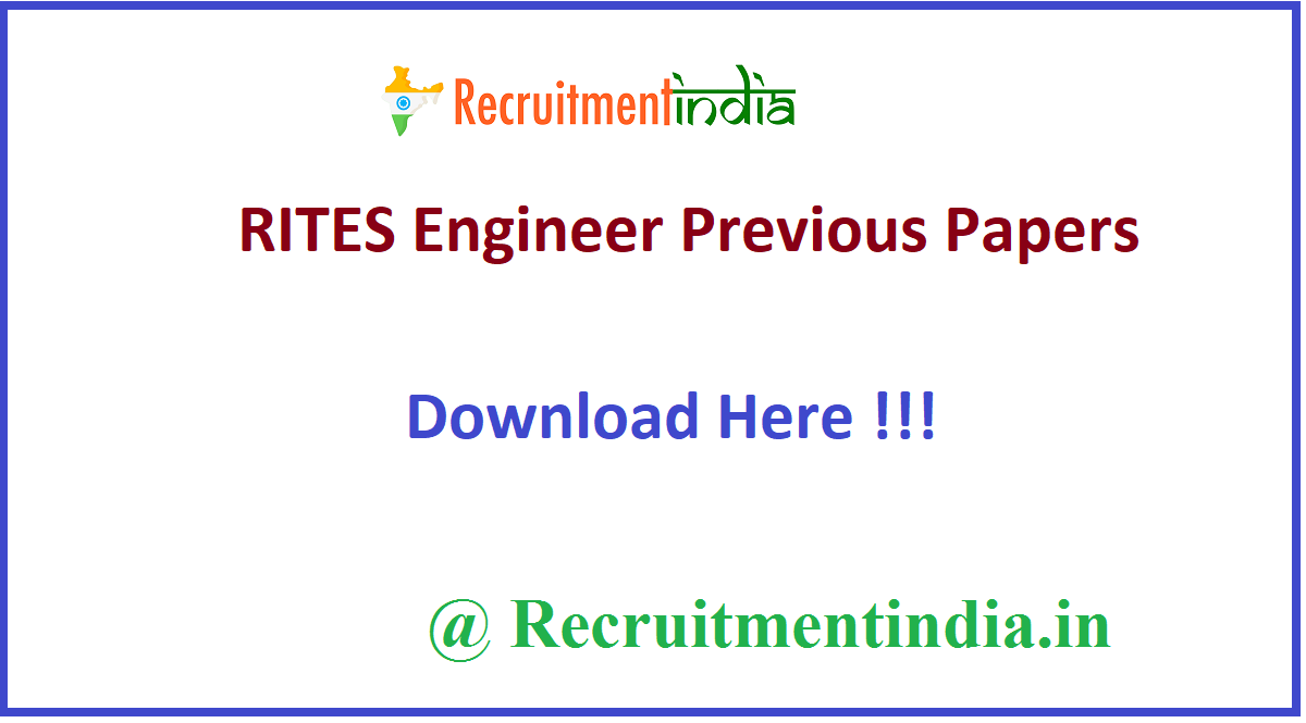 RITES Engineer Previous Papers 
