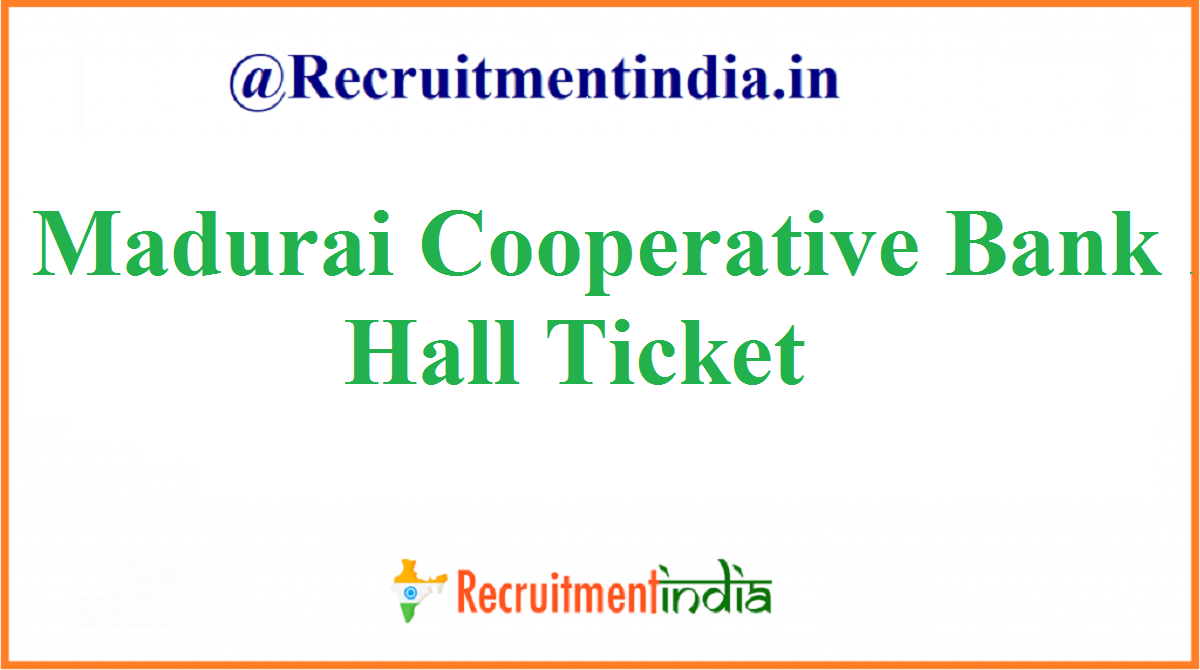 Madurai Cooperative Bank Hall Ticket