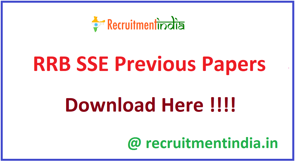 RRB SSE Previous Papers