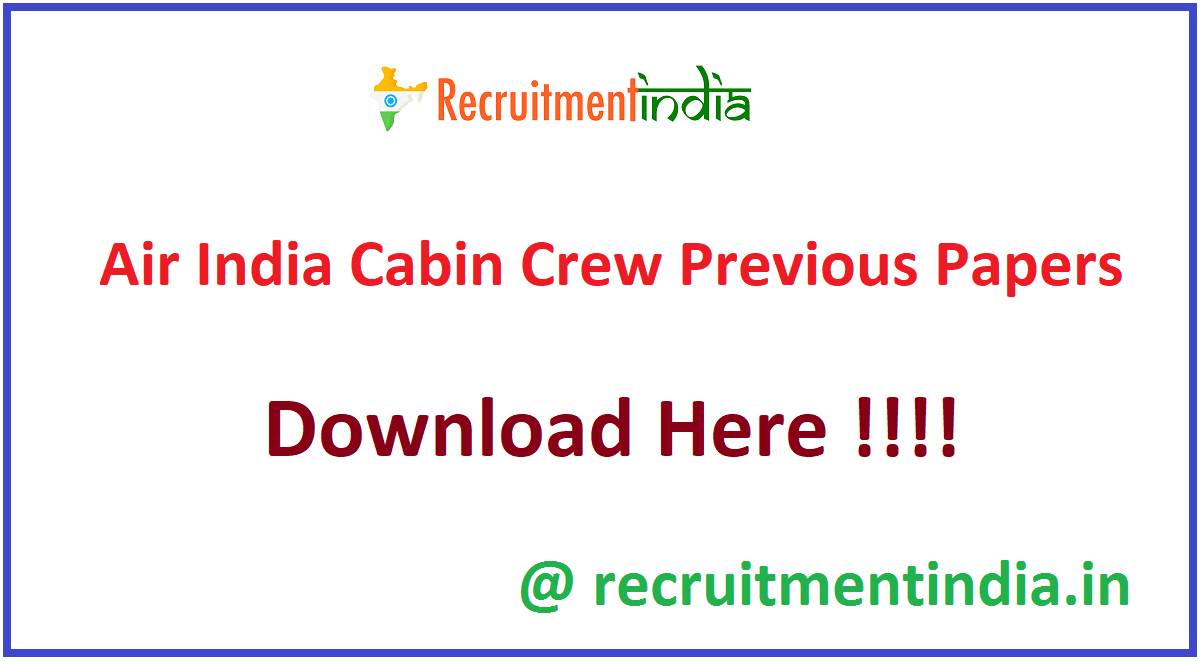 Air India Cabin Crew Previous Papers