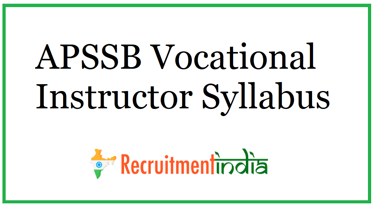 APSSB Vocational Instructor Syllabus