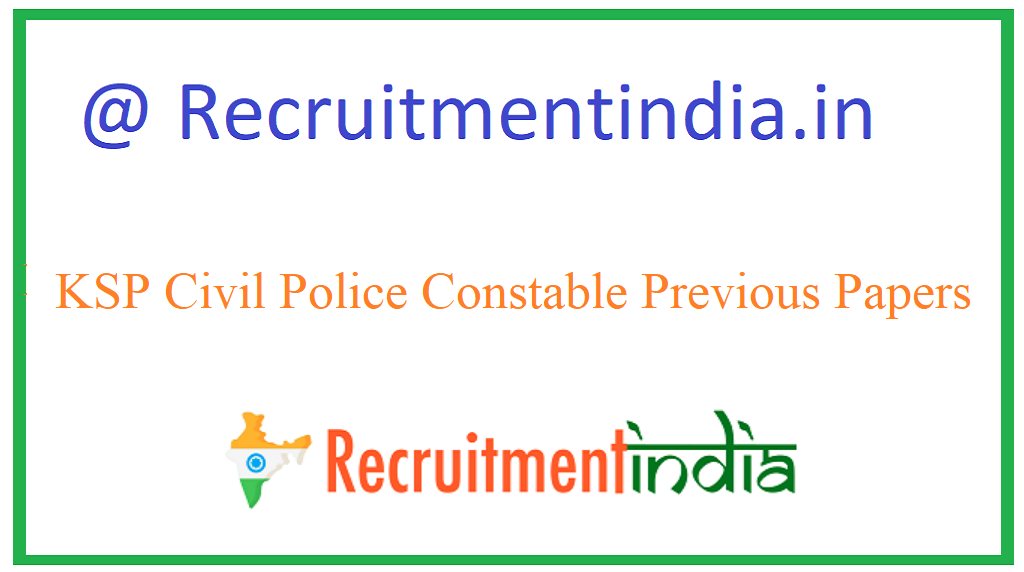 KSP Civil Police Constable Previous Papers