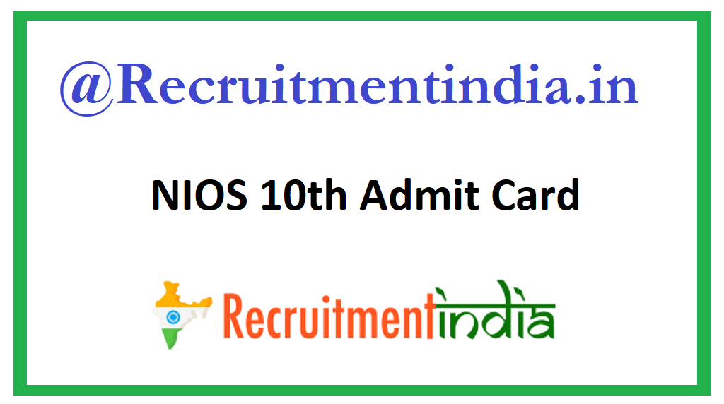 NIOS 10th Admit Card 