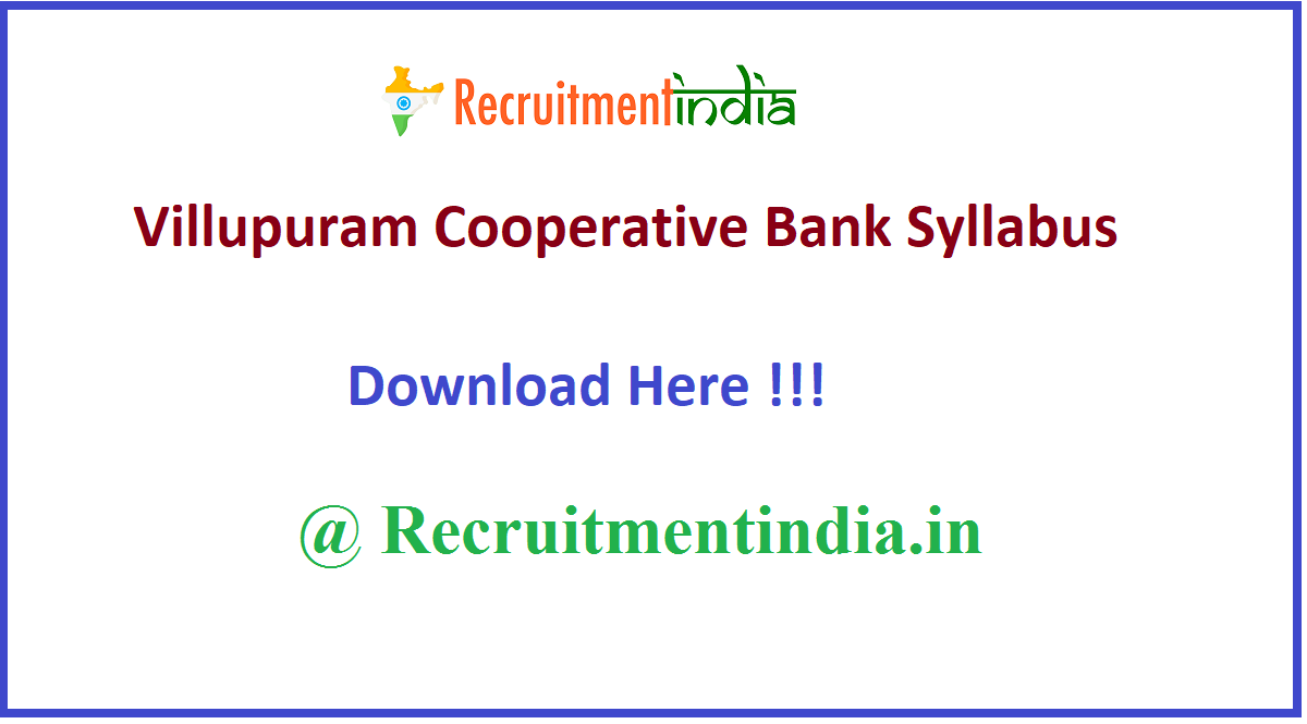 Villupuram Cooperative Bank Syllabus 