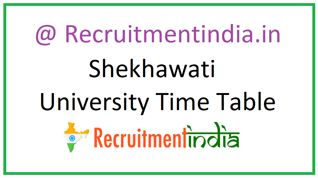 Shekhawati University Time Table