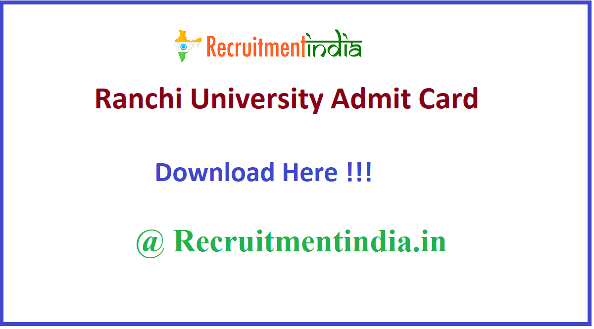 Ranchi University Admit Card 