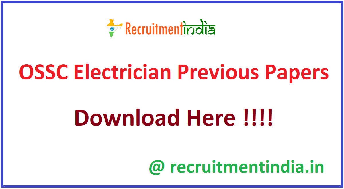 OSSC Electrician Previous Papers