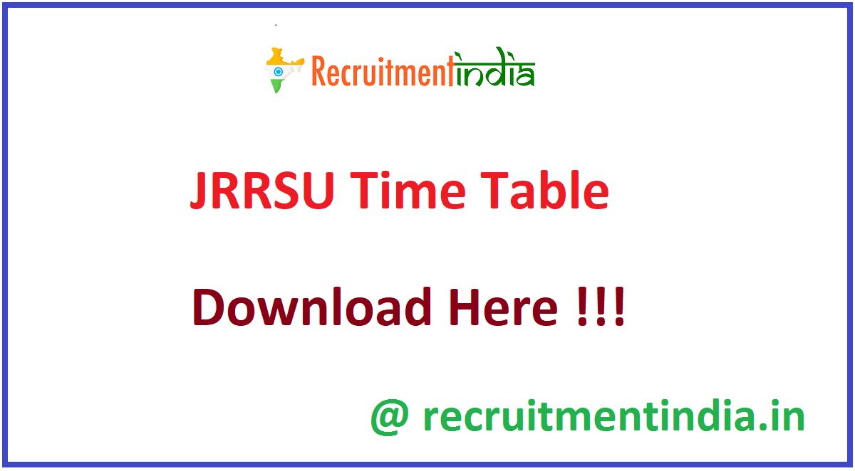 JRRSU Time Table