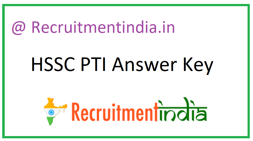 HSSC PTI Answer Key
