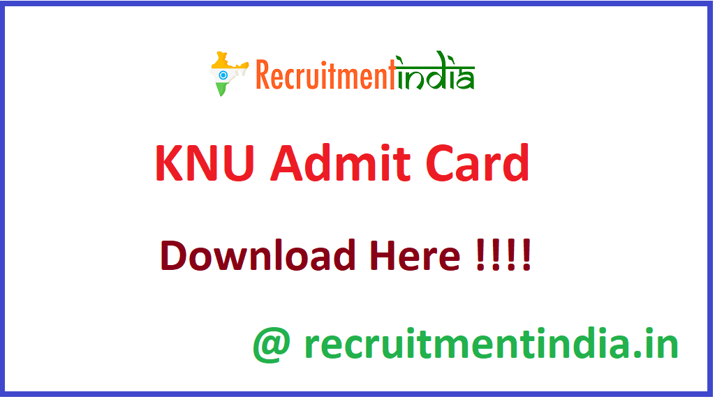 KNU Admit Card