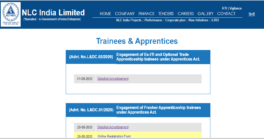 NLC Apprentice Recruitment 