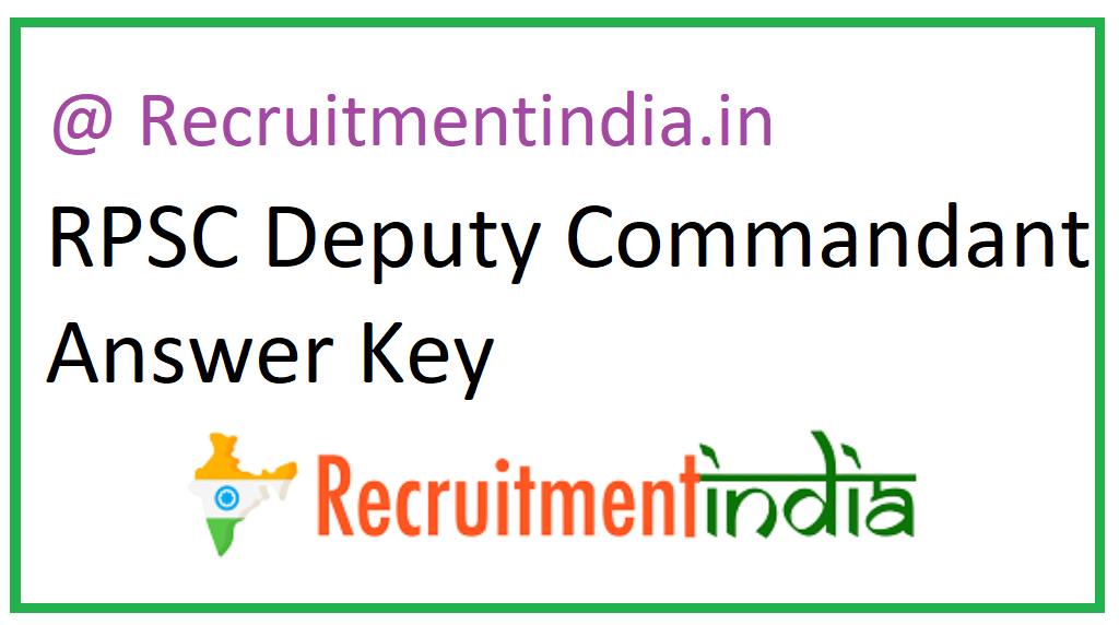 RPSC Deputy Commandant Answer Key