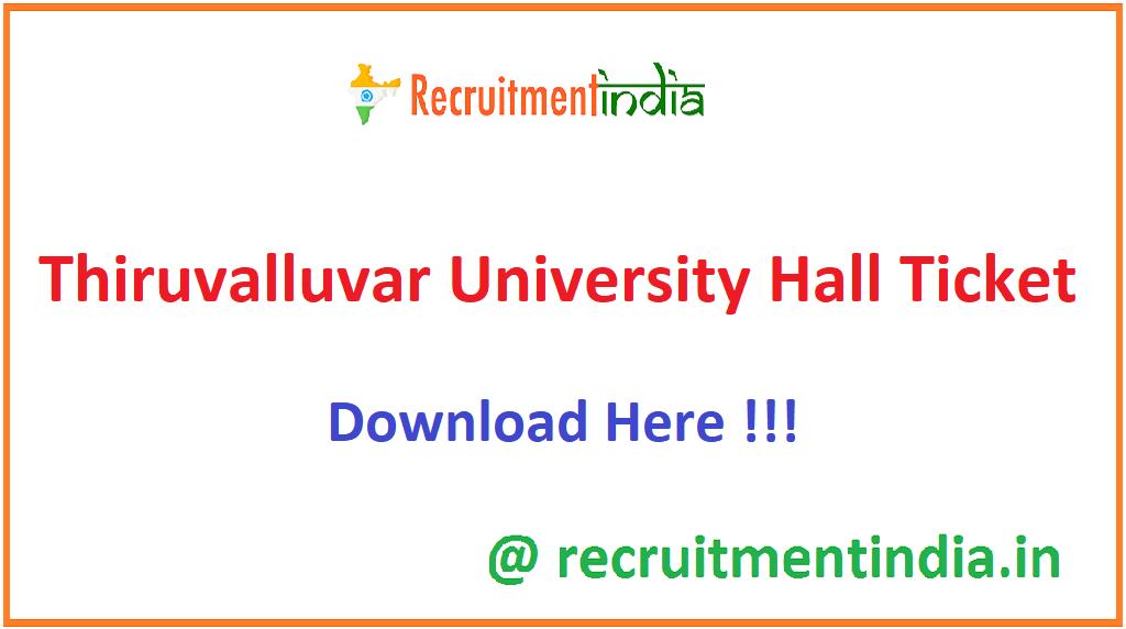 Thiruvalluvar University Hall Ticket 