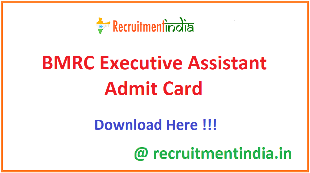 BMRC Executive Assistant Admit Card