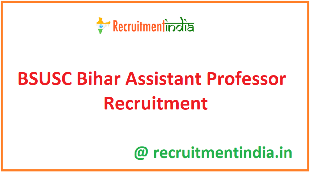 BSUSC Bihar Assistant Professor Recruitment