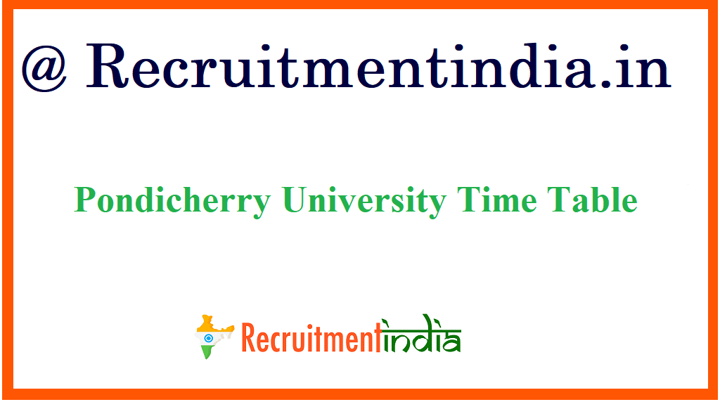 Pondicherry University Time Table 