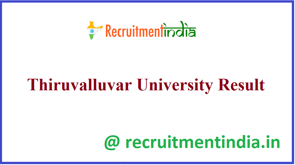 Thiruvalluvar University Result 