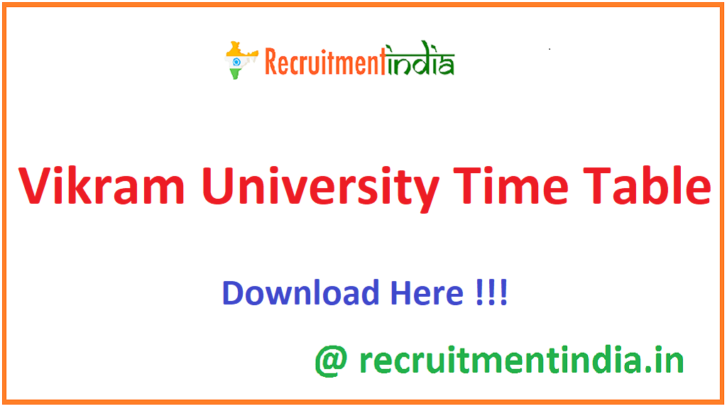 Vikram University Time Table