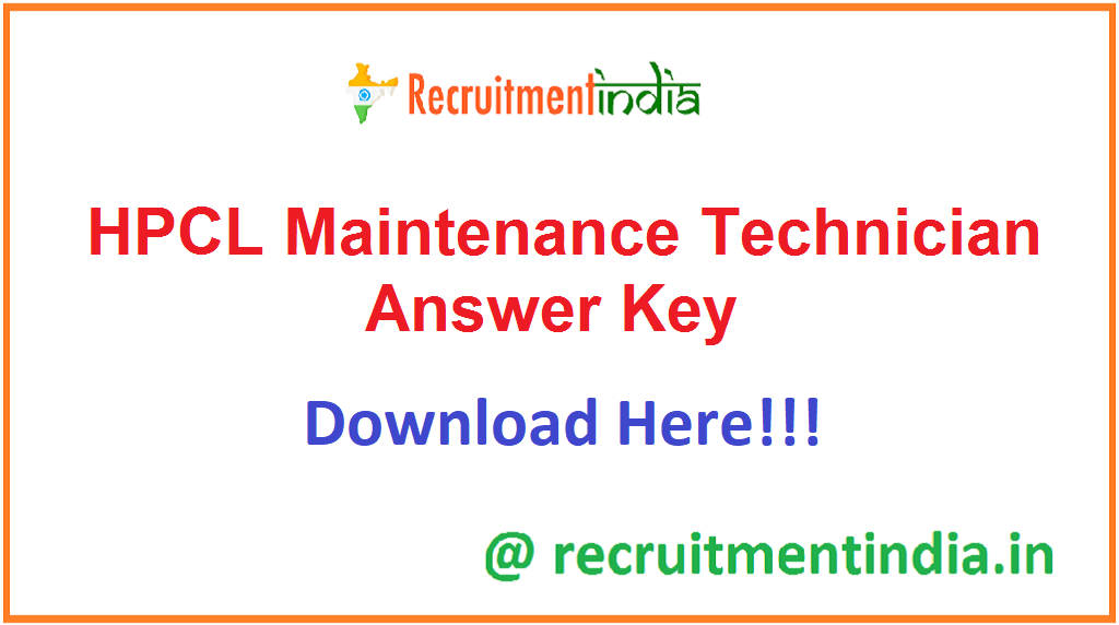 HPCL Maintenance Technician Answer Key 