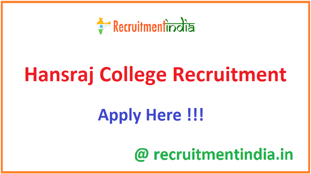Hansraj College Recruitment